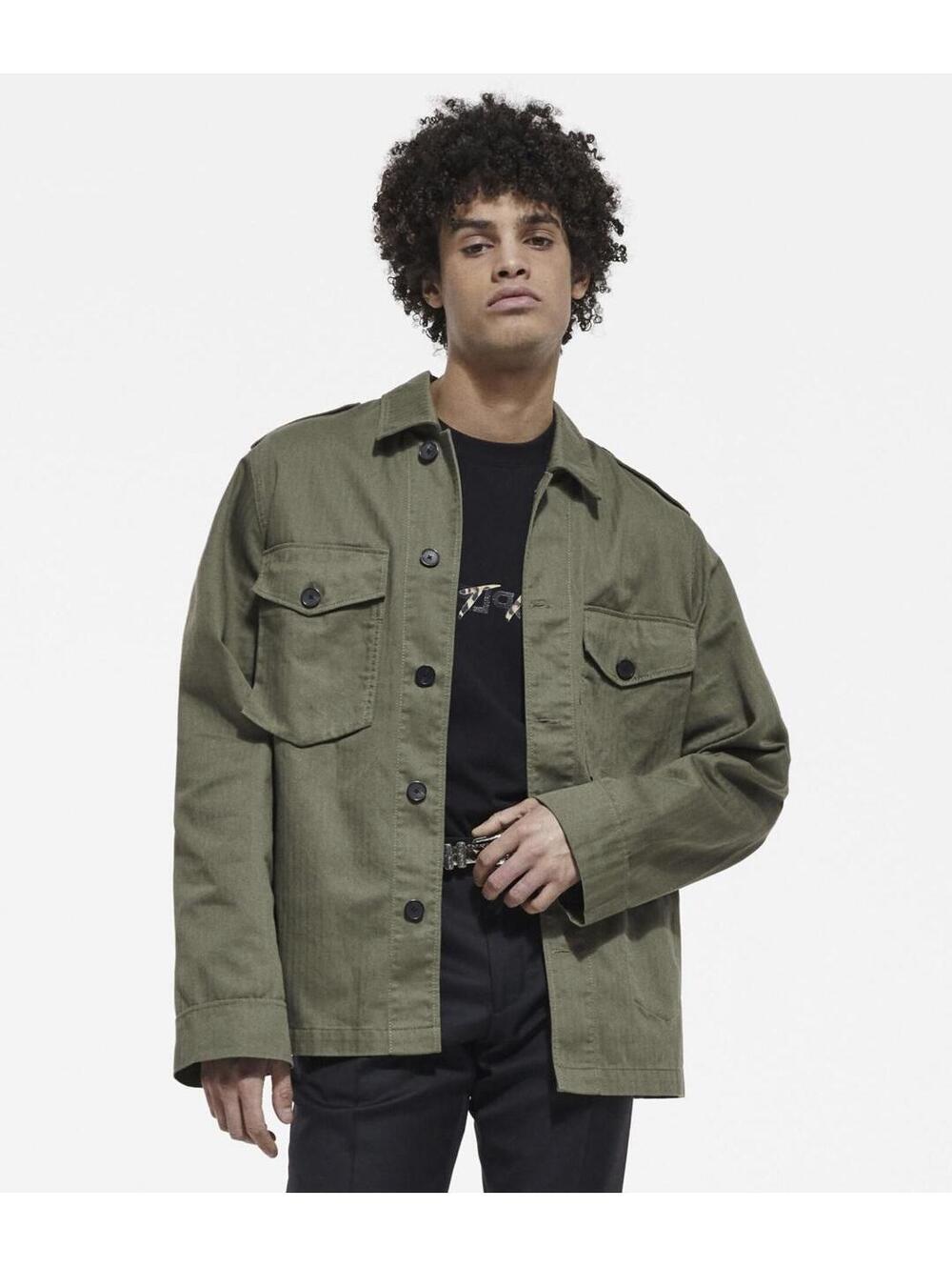 The Kooples Khaki Shirt With Leopard Lining (M)
